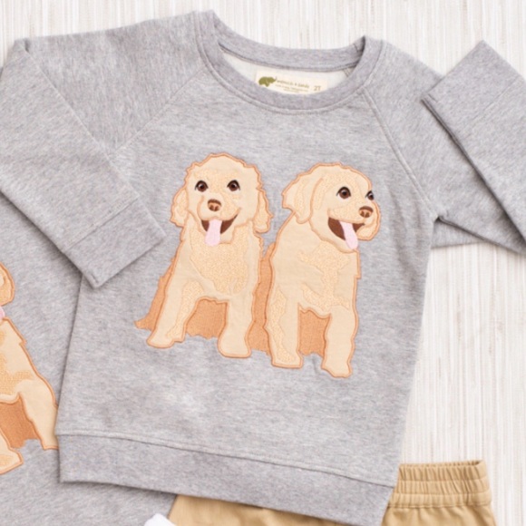monica + andy Other - Monica + Andy grey crewneck dog patch goldens doodles 4T